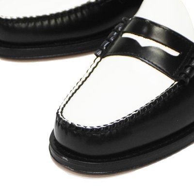 画像5: G.H.BASS（ジーエイチバス）LARSON Moc Penny Loafer（ラーソン：モックペニーローファー）"Leather Sole" / Black×White（ブラック×ホワイト）