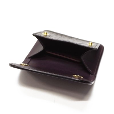 画像6: WILD SWANS（ワイルドスワンズ）TONGUE（タング）マルチコインケース/ブラック"クロコダイル"×パープル"ブッテーロ"