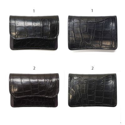 画像8: WILD SWANS（ワイルドスワンズ）TONGUE（タング）マルチコインケース/ブラック"クロコダイル"×パープル"ブッテーロ"