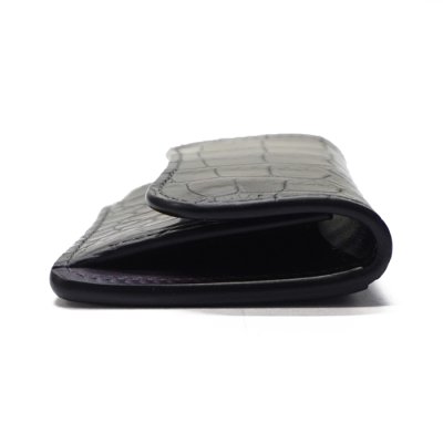 画像3: WILD SWANS（ワイルドスワンズ）TONGUE（タング）マルチコインケース/ブラック"クロコダイル"×パープル"ブッテーロ"