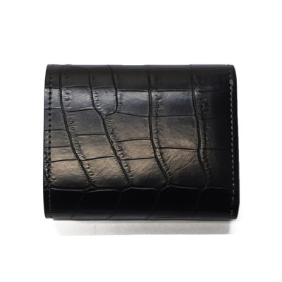 画像2: WILD SWANS（ワイルドスワンズ）ENO（イーノ）ミニ3つ折りウォレット/ブラック"クロコダイル"×パープル"ブッテーロ"