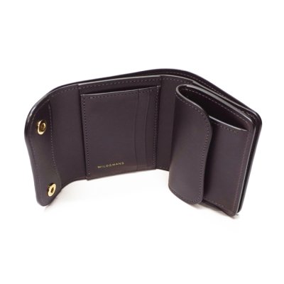 画像5: WILD SWANS（ワイルドスワンズ）ENO（イーノ）ミニ3つ折りウォレット/ブラック"クロコダイル"×パープル"ブッテーロ"