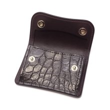 他の写真1: WILD SWANS（ワイルドスワンズ）TONGUE（タング）マルチコインケース/ブラック"クロコダイル"×パープル"ブッテーロ"