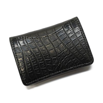 画像7: WILD SWANS（ワイルドスワンズ）TONGUE（タング）マルチコインケース/ブラック"クロコダイル"×グリーン"ブッテーロ"