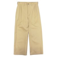 EVCON（エビコン）2TUCK WIDE TROUSERES（2タックワイドトラウザーズ）”Highcount Twill" / BEIGE（ベージュ）