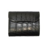 WILD SWANS（ワイルドスワンズ）ENO（イーノ）ミニ3つ折りウォレット/ブラック"クロコダイル"×イエロー"ブッテーロ"