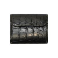 WILD SWANS（ワイルドスワンズ）ENO（イーノ）ミニ3つ折りウォレット/ブラック"クロコダイル"×イエロー"ブッテーロ"