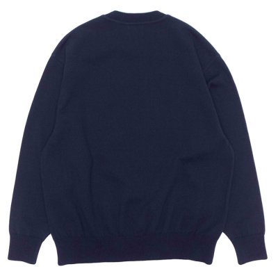 画像2: Yonetomi NEW BASIC（ヨネトミニューベーシック）WAVE COTTON KNIT PULLOVER（ウェーブコットンニットプルオーバー）/ Navy（ネイビー）