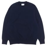 Yonetomi NEW BASIC（ヨネトミニューベーシック）WAVE COTTON KNIT PULLOVER（ウェーブコットンニットプルオーバー）/ Navy（ネイビー）