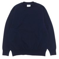 Yonetomi NEW BASIC（ヨネトミニューベーシック）WAVE COTTON KNIT PULLOVER（ウェーブコットンニットプルオーバー）/ Navy（ネイビー）