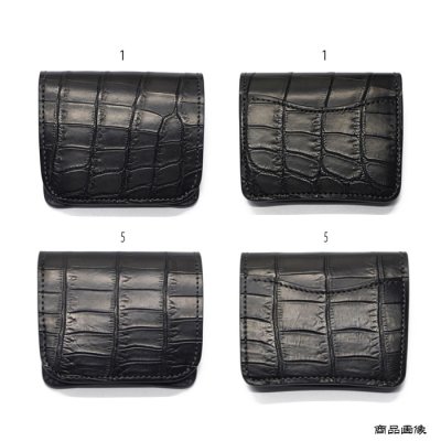 画像10: WILD SWANS（ワイルドスワンズ）CASA（カーサ）コンパクトウォレット/ブラック"クロコダイル"×パープル"ブッテーロ"