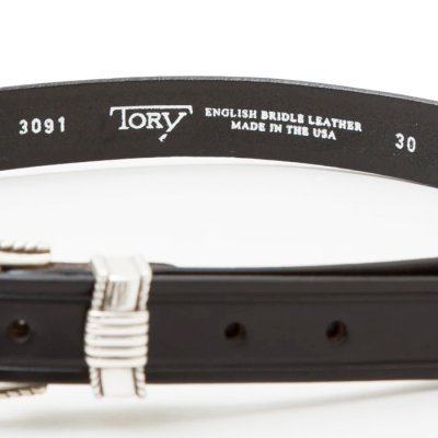 画像4: TORY LEATHER（トリーレザー）3-Piece Silver Buckle Belt（3ピースシルバーバックルベルト）/ Black（ブラック）