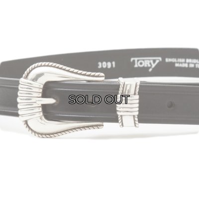 画像2: TORY LEATHER（トリーレザー）3-Piece Silver Buckle Belt（3ピースシルバーバックルベルト）/ Black（ブラック）