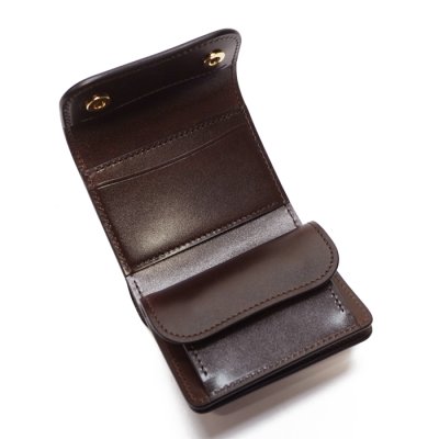 画像6: WILD SWANS（ワイルドスワンズ）ENO mini（イーノミニ）ミニ3つ折りウォレット"サドルプルアップ"/Choco（チョコ）