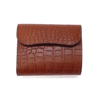 WILD SWANS（ワイルドスワンズ）ENO（イーノ）ミニ3つ折りウォレット/コニャック"POROSUS（ポロサス）"×キャメル"サドルプルアップ"