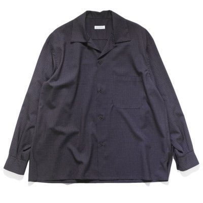 画像1: KAPTAIN SUNSHINE（キャプテンサンシャイン）Summer Wool Open Collar Shirt（サマーウールオープンカラーシャツ）/ Brown Plaid（ブラウンチェック）