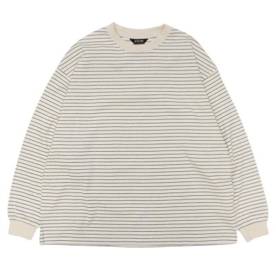 画像1: EVCON（エビコン）BORDER WIDE L/S TEE（ボーダーワイドロングスリーブTシャツ） / Ivory（アイボリー）