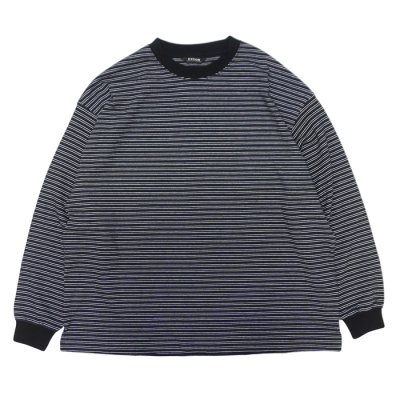 画像1: EVCON（エビコン）BORDER WIDE L/S TEE（ボーダーワイドロングスリーブTシャツ） / Black（ブラック）