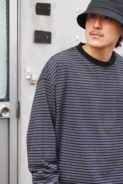 画像8: EVCON（エビコン）BORDER WIDE L/S TEE（ボーダーワイドロングスリーブTシャツ） / Black（ブラック）