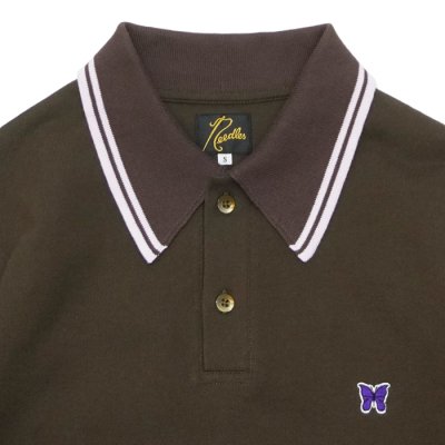 画像3: NEEDLES（ニードルズ）Regular Collar Polo（レギュラーカラーポロ）"Cotton Pique" / Brown（ブラウン）