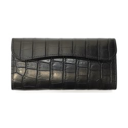 WILD SWANS（ワイルドスワンズ）WAVE（ウェイブ）ロングウォレット/ブラック"クロコダイル"×ブラック"サドルプルアップ"