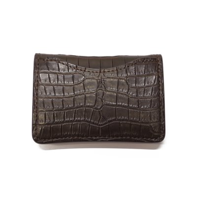 画像2: WILD SWANS（ワイルドスワンズ）TONGUE（タング）マルチコインケース/チョコ"クロコダイル"×ダークブラウン"サドルプルアップ"