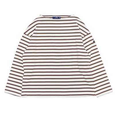 画像1: SAINT JAMES（セントジェームス）MORLAIX LOOSE（モーレ ルーズ）”Women" / ECUME×CAFE（ミルキーホワイト×ブラウン）