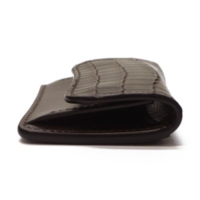 画像3: WILD SWANS（ワイルドスワンズ）TONGUE（タング）マルチコインケース/チョコ"クロコダイル"×ダークブラウン"サドルプルアップ"