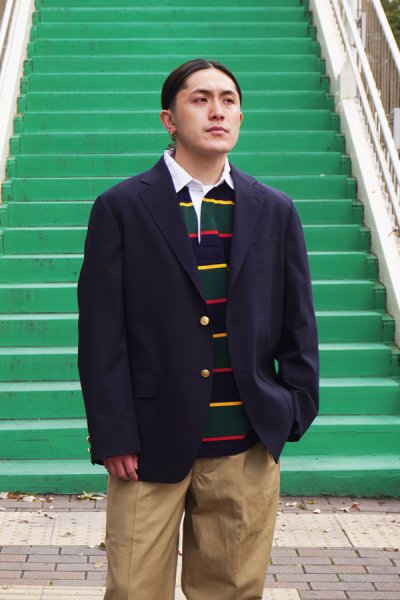 画像8: J.PRESS（J.プレス）3B BAGGY FIT BLAZER（3B バギーフィットブレザー）"T/W STRETCH TROPICAL" / Navy（ネイビー）