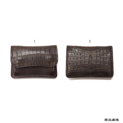 画像8: WILD SWANS（ワイルドスワンズ）TONGUE（タング）マルチコインケース/チョコ"クロコダイル"×ダークブラウン"サドルプルアップ"