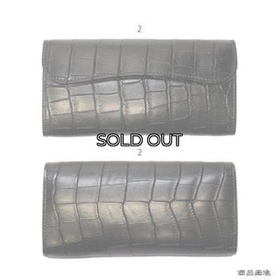 画像9: WILD SWANS（ワイルドスワンズ）WAVE（ウェイブ）ロングウォレット/ブラック"クロコダイル"×ブラック"サドルプルアップ"