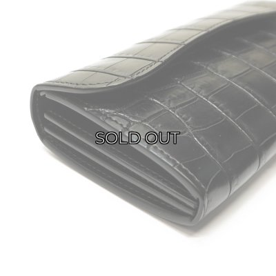 画像3: WILD SWANS（ワイルドスワンズ）WAVE（ウェイブ）ロングウォレット/ブラック"クロコダイル"×ブラック"サドルプルアップ"