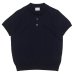 画像1: Yonetomi NEW BASIC（ヨネトミニューベーシック）SILK KNIT POLO（シルクニットポロシャツ）/ Navy（ネイビー） (1)