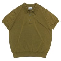 Yonetomi NEW BASIC（ヨネトミニューベーシック）SILK KNIT POLO（シルクニットポロシャツ）/ Olive（オリーブ）