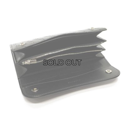 画像7: WILD SWANS（ワイルドスワンズ）WAVE（ウェイブ）ロングウォレット/ブラック"クロコダイル"×ブラック"サドルプルアップ"