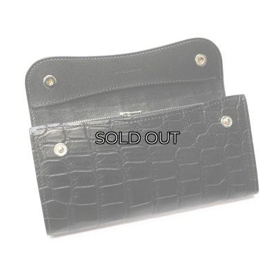 画像6: WILD SWANS（ワイルドスワンズ）WAVE（ウェイブ）ロングウォレット/ブラック"クロコダイル"×ブラック"サドルプルアップ"
