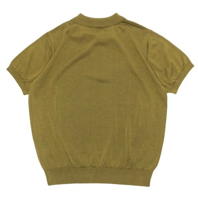 画像2: Yonetomi NEW BASIC（ヨネトミニューベーシック）SILK KNIT POLO（シルクニットポロシャツ）/ Olive（オリーブ）