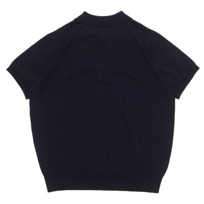 画像2: Yonetomi NEW BASIC（ヨネトミニューベーシック）SILK KNIT POLO（シルクニットポロシャツ）/ Navy（ネイビー）