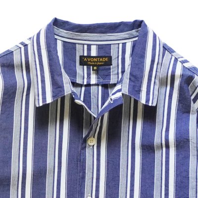 画像3: *A VONTADE（アボンタージ）Gardener Apron Shirts（ガーデナーエプロンシャツ）"Organic Cotton" / Navy Multi Stripe（ネイビーマルチストライプ）