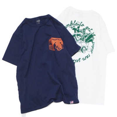 画像1: STUDIO D'ARTISAN（ステュディオ・ダ・ルチザン）USAコットンプリントＴシャツ / White（ホワイト）・Navy（ネイビー）