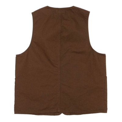 画像2: *A VONTADE（アボンタージ）Utility Vest（ユーティリティベスト）"Cotton Hemp Duck" / Brown（ブラウン）