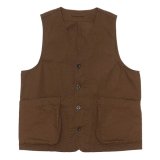 *A VONTADE（アボンタージ）Utility Vest（ユーティリティベスト）"Cotton Hemp Duck" / Brown（ブラウン）