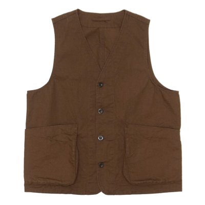 画像1: *A VONTADE（アボンタージ）Utility Vest（ユーティリティベスト）"Cotton Hemp Duck" / Brown（ブラウン）