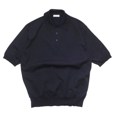 画像1: KAPTAIN SUNSHINE（キャプテンサンシャイン）Cotton Knit Poloshirt（コットンニットポロシャツ）/ Dark Navy（ダークネイビー）
