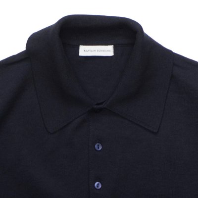 画像3: KAPTAIN SUNSHINE（キャプテンサンシャイン）Cotton Knit Poloshirt（コットンニットポロシャツ）/ Dark Navy（ダークネイビー）
