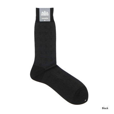 画像5: HALISON（ハリソン）シルケット綿 スモールグレンチェック ドレスソックス / 4Colors（全4色展開）※3足までメール便発送可