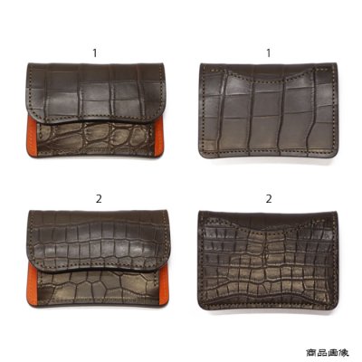 画像8: WILD SWANS（ワイルドスワンズ）TONGUE（タング）マルチコインケース/チョコ"クロコダイル"×オレンジ"ブッテーロ"