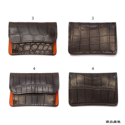 画像9: WILD SWANS（ワイルドスワンズ）TONGUE（タング）マルチコインケース/チョコ"クロコダイル"×オレンジ"ブッテーロ"