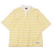 BARBARIAN（バーバリアン）W's Casual Henry Neck Shirt S/S（ウィメンズ カジュアルヘンリーネックシャツショートスリーブ） "BASQUE STRIPES" / Yellow×White（イエロー×ホワイト）