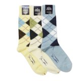 HALISON（ハリソン）スーピマアーガイルソックス ”パステル” / 3Colros（全3色展開）※3足までメール便発送可